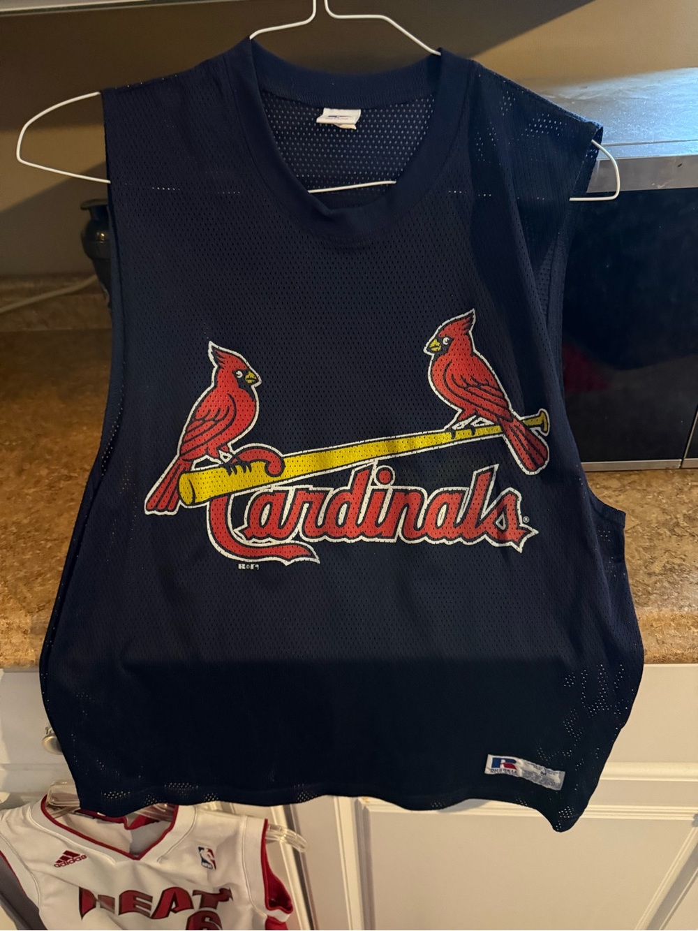Russell Athletic Navy Mesh Team Graphic Tank